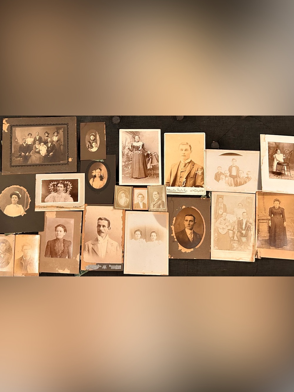 A Curated Collection Of 20 Late Victorian To Edwardian Era Cabinet Cards